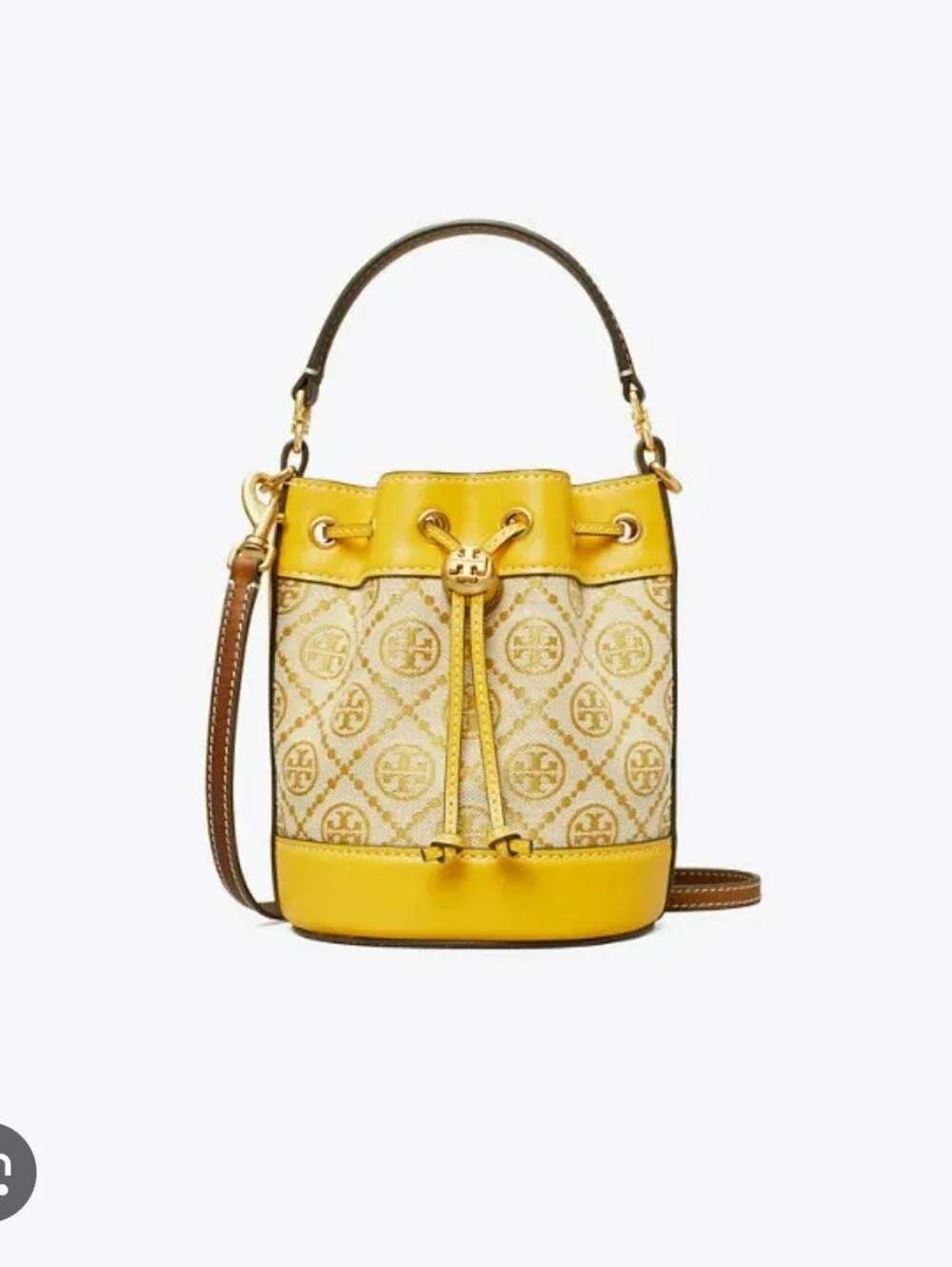 Tory Burch NWOTs Monogram Jacquad Mini Bucket Bag